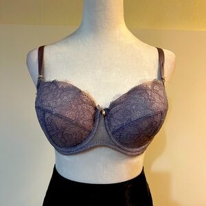 B.Tempted - lavender lightly lined balconette, bra 38C.